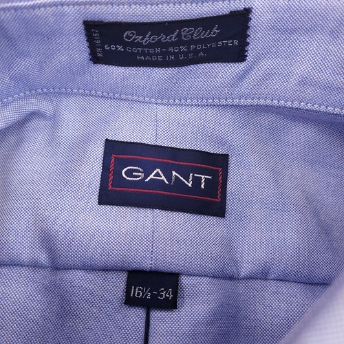 Vintage Gant Shirt Mens Large 16.5 34 Blue Oxford Club OCBD Union Made USA 70s - Picture 4 of 13