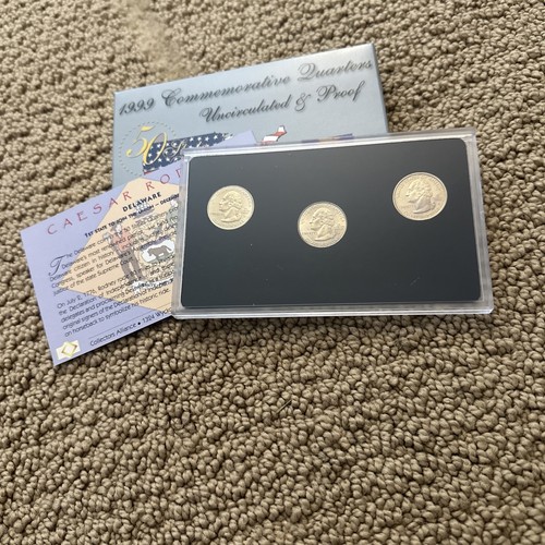 50 State quarters 1999 commemorative set Uncirculated & Proof-DE, PA, NJ, GA, CT - Picture 15 of 16