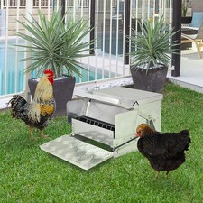 Automatic Chicken Feeder Galvanized Steel Poultry Feeders, 30 Lbs of Feeds