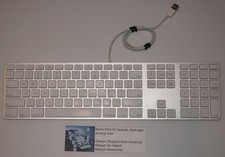 White Apple Wired Keyboard A1243 with Numeric Keypad USB Tested and Working