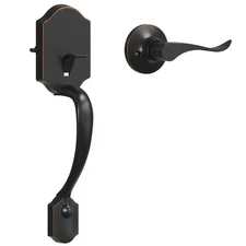 HOSOM Front Door Handle Set No Lock Exterior Door Handle with Reversible Leve...