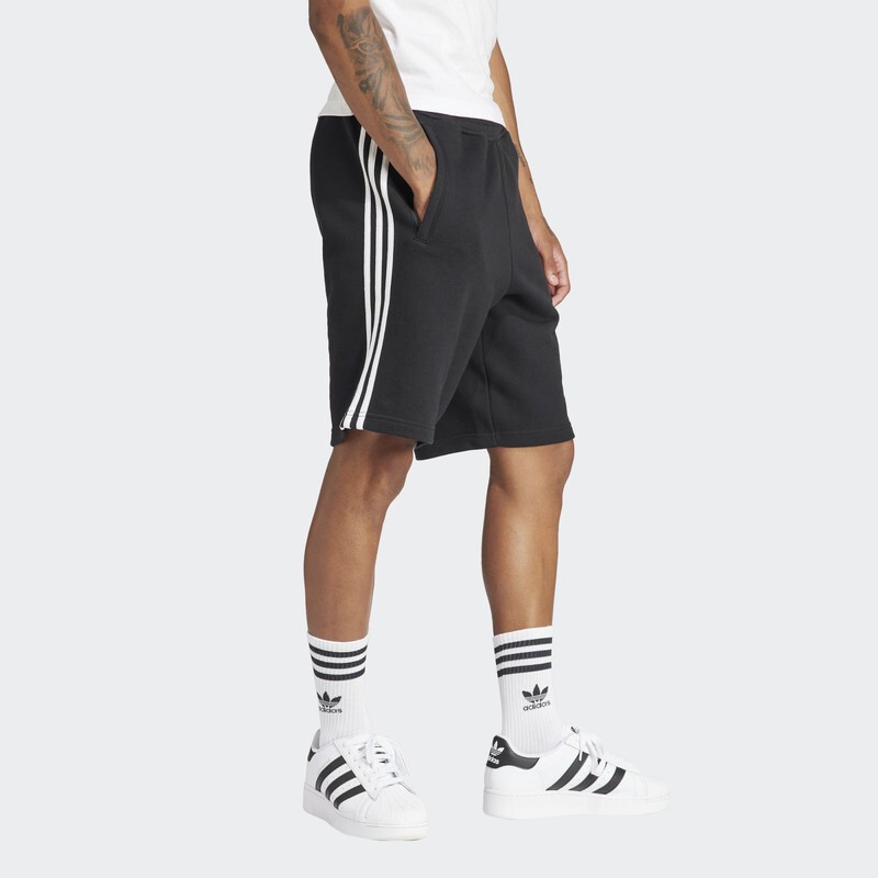 MENS ADIDAS FRENCH TERRY 3 STRIPE SHORTS_BLACK/WHITE IU2337=SIZE M thumbnail 3