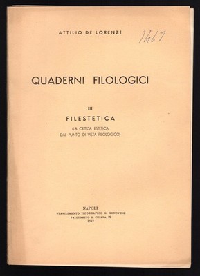 Philologische Hefte III Philestetik (Ästhetische Kritik aus Drahtsicht