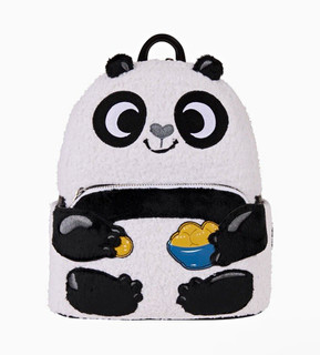 Loungefly Kung Fu Panda Panda Faux Fur Mini Backpack Zip Adjustable Straps