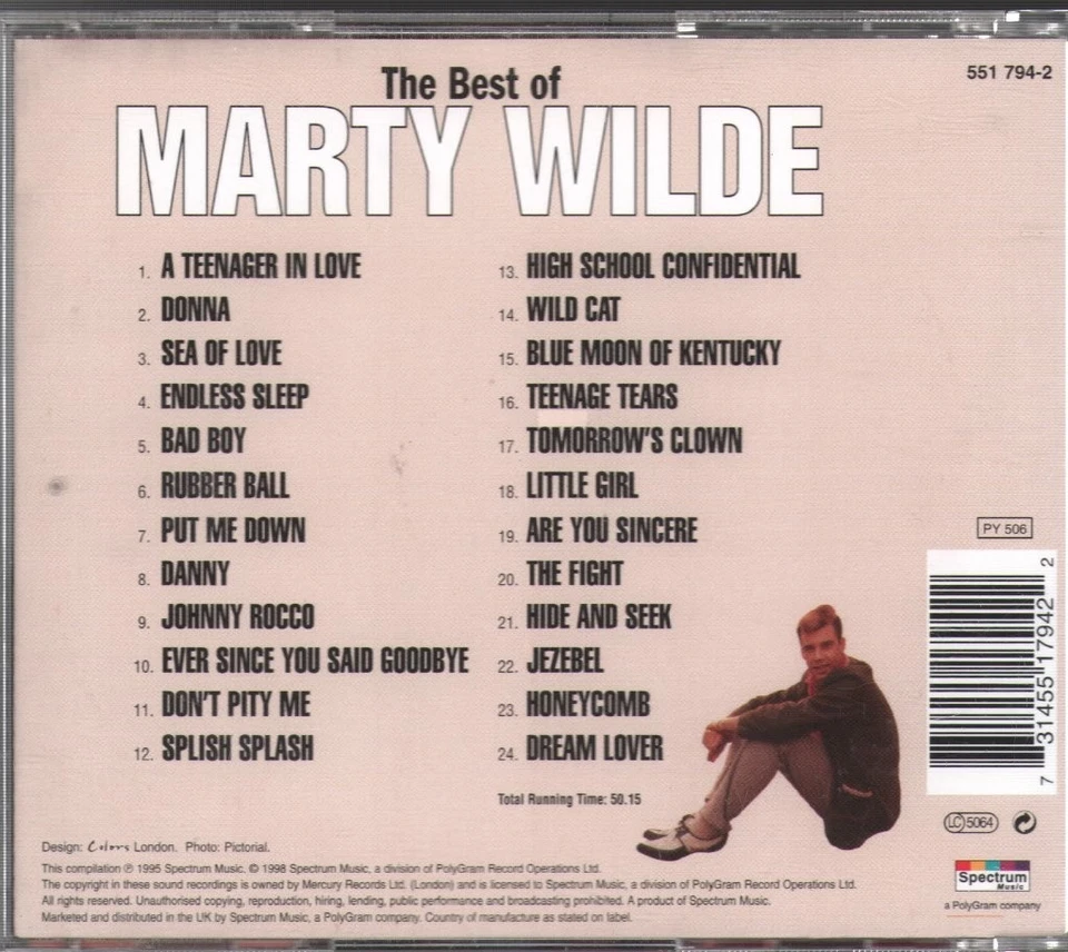 Marty Wilde Best Of CD UK Spectrum 1998 5517942 - Bild 2 von 2