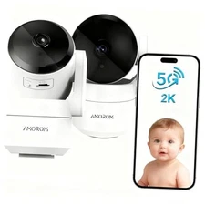 2 Pack 2K Indoor Security Camera Wireless, 360° Pan-Tilt Wi 5G/2.4G 2K 2 Pack
