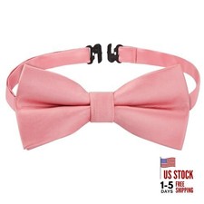 Bow Ties for Boys Pre Tied Toddler Bow Tie Adjustable Kids One Size A-pink