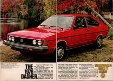 Volkswagen 1978 Dasher Red Car Vintage Original Magazine Ad Print
