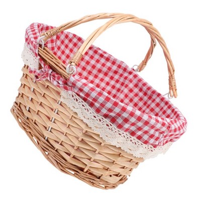 Leere Körbe Für Ein Picknick Im Freien Gewebter Picknickkorb Rattan