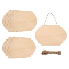 Unfinished Hanging Wood Sign Blank with Ropes 9"x6" Unfinished Wood Crafts Bo...