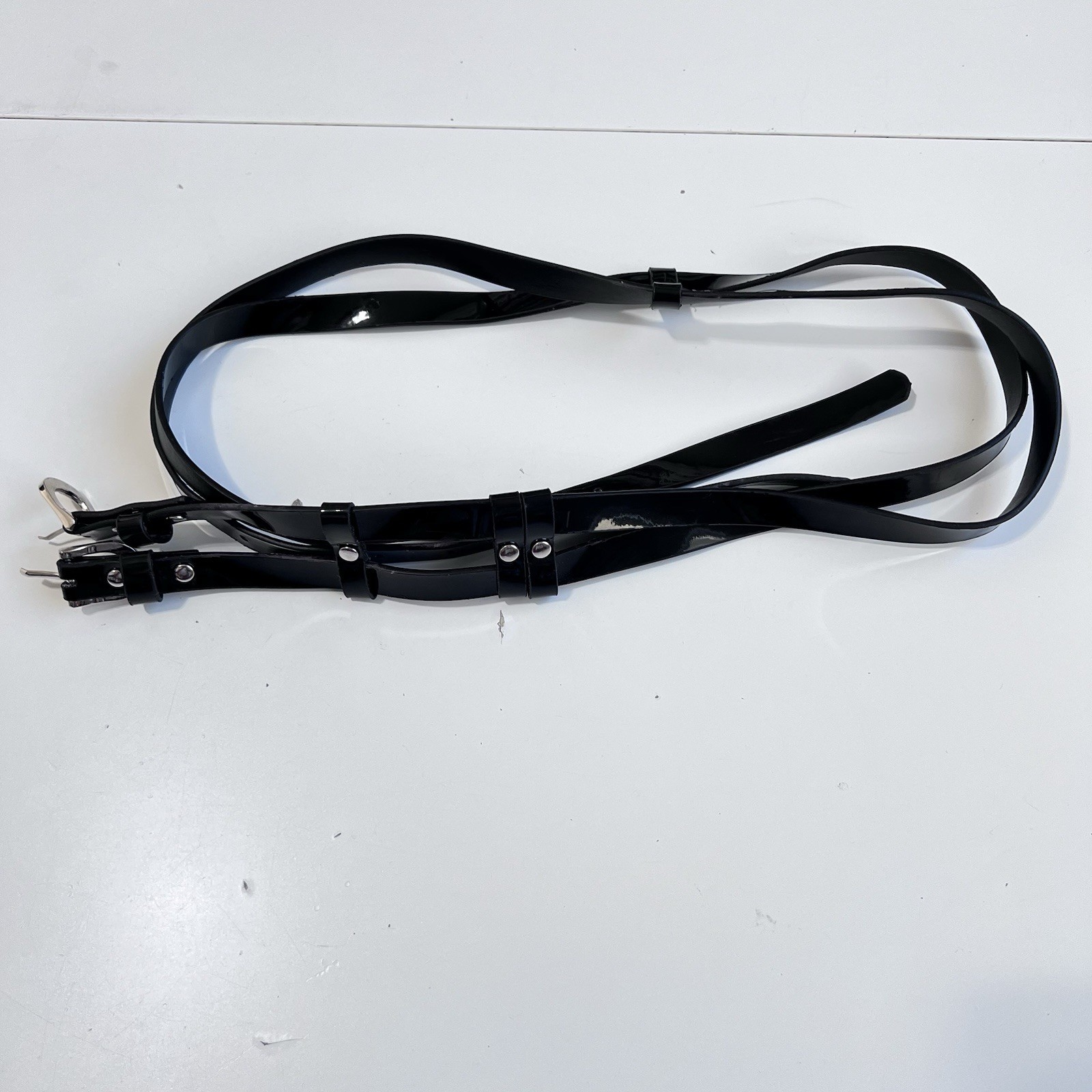 G by Guess Women M Black Ruffle Tunic Top Leopard Mesh Overlay Layered Belt Top