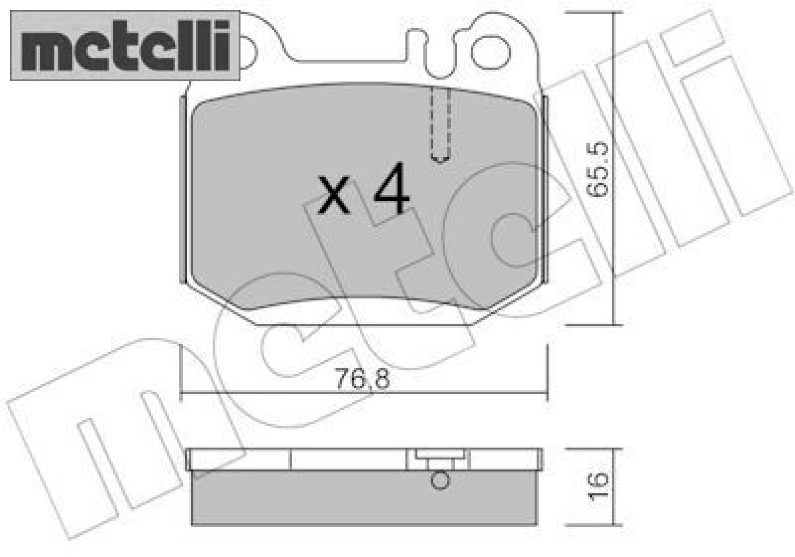 metelli 22-0564-0 Bremsbelagsatz für Scheibenbremse Bremsbelagsatz