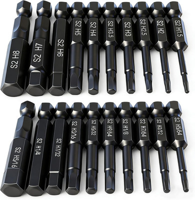 Hex Head Allen Wrench Drill Bit Set (10Pc Metric & 10Pc SAE), PTSLKHN Allen Wren