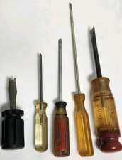 Lot Of 5 VTG Screwdrivers DUNLAP VANADIUM WOR...