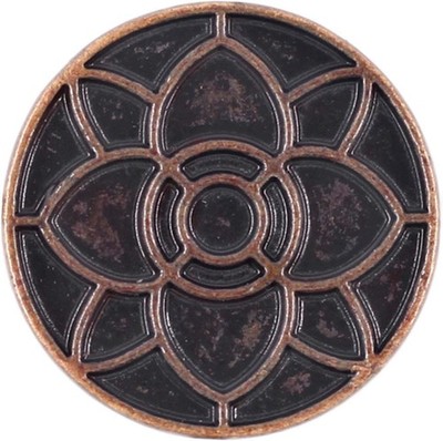 12 Pieces Lotus Blossom Metal Shank Buttons. 20Mm (3/4 Inch) (Dark Copper)