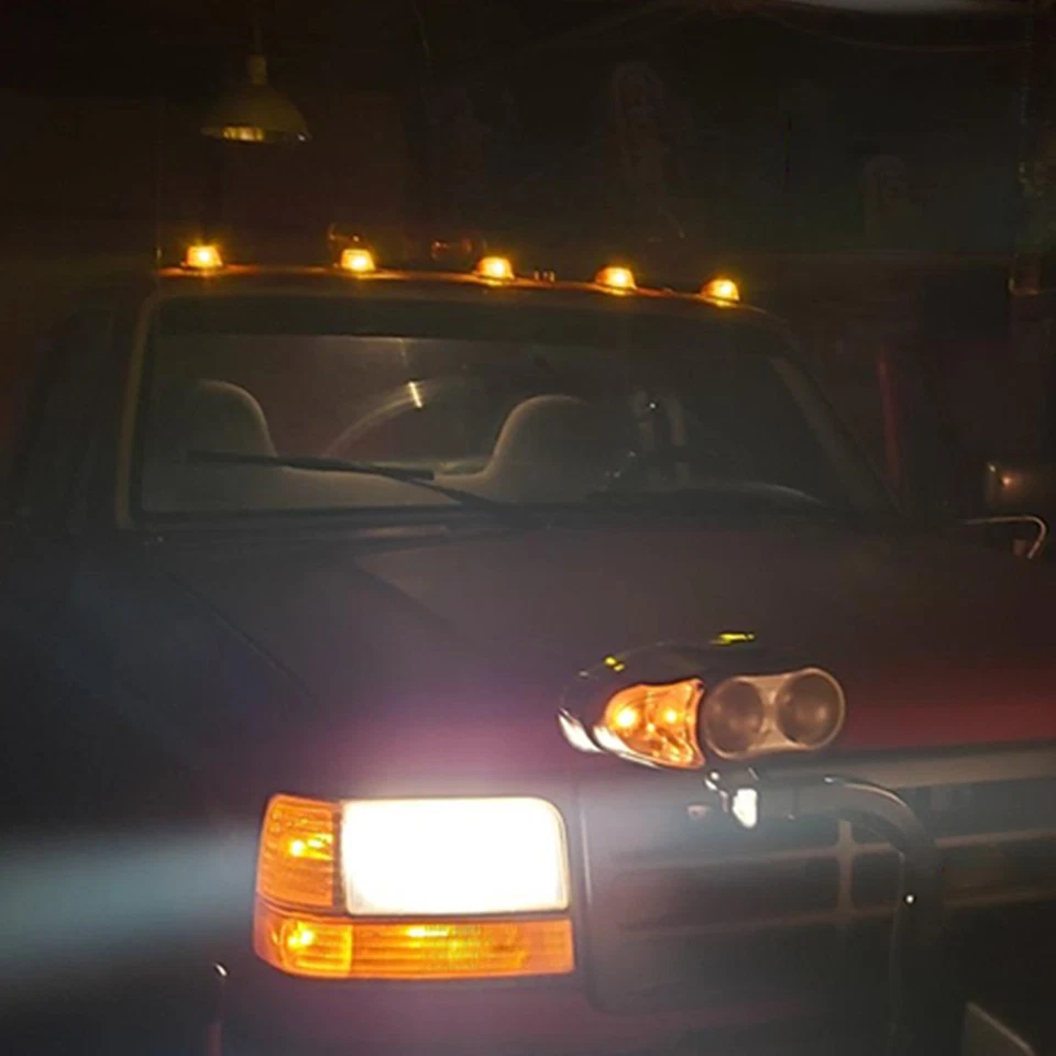 Luz de techo LED ámbar con marcador de cabina de lente amarilla 5 piezas para Ford F Super Duty 73-97 EAH Foto 4 de 4