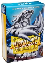 60 Dragon Shield Japanese Silver Matte Card Sleeve Deck Protector Small AT-11108
