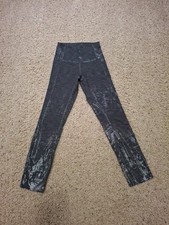 Lululemon Wunder Under Hi Rise Leggings Sz 2 Brindle Foil Metallic LW5B Crop