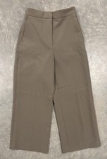 Zara High Waisted Wide Leg Cropped Trousers Pants Womens XS