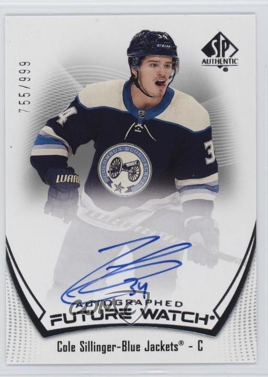 2021-22 SP Authentic Auto Future Watch 755/999 Cole Sillinger #188 Auto z3b