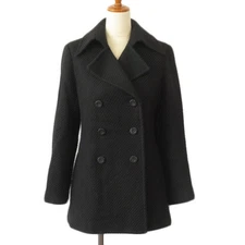 J&R Women’s Black Double Knit Coat, Size Unspecified, Used