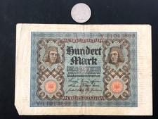 1920 Germany Weimar Republic 100 Hundert Mark Reichsbanknote P# 69b - Circulated