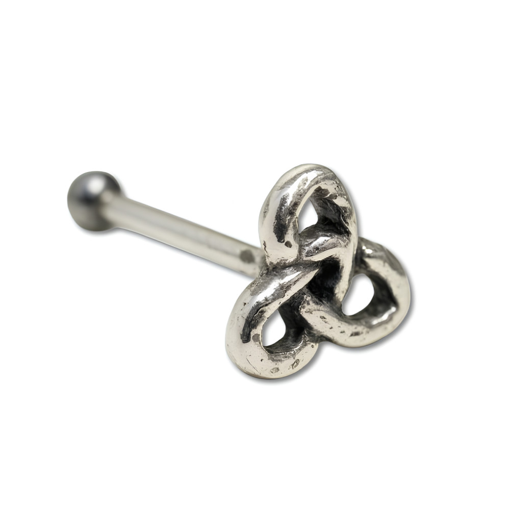 Trinity Knot Nose Stud 925 Silver Triquetra Ball End Body Piercing Jewellery