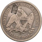 1858-O 50C VF "OH" Counterstamp Silver Seated Liberty Half Dollar New Orleans