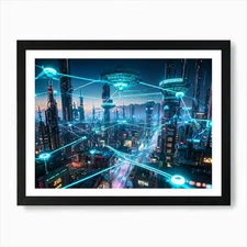 A Digital Painting Of A Globally Ne Framed Wall Art Poster Canvas Print Picture