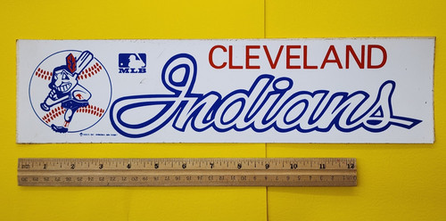 Vintage 1970s Cleveland Indians Chief Wahoo Bumper Sticker Rare