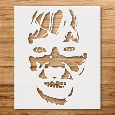 Distorted Eerie Face Horror Art Illustration Wall Art Reusable Stencil - Sten  