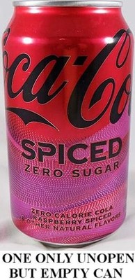 Coca-Cola ZERO Raspberry Spiced 2024 UNOPEN EMPTY 12oz 355ml Can Coke USA Ltd Ed