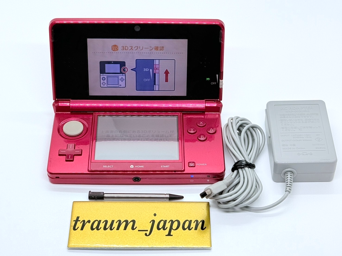 Nintendo 3DS Pokemon X Y Set With Case Red Console CTR-001 Game