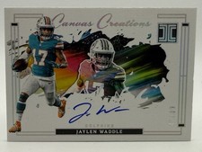 JAYLEN WADDLE 2024 IMPECCABLE FOOTBALL FOTL #CC-JWE CANVAS CREATION /49 Dolphins