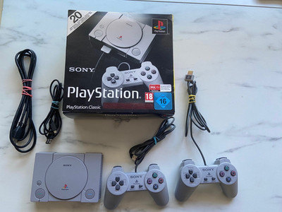 Sony PS1 Playstation 1 Classic Mini + 2 Controller + 20 Spiele +OVP