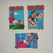 1993 Cardz The Flintstones NFL X3 Crdz Houston Oilers Fred & Dino #s 10, 38, 66