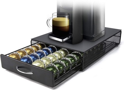 Nespresso Vertuoline Capsule Storage Drawer Vertuo Coffee 40, Black 