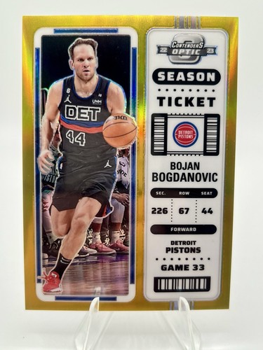2022-23 Contenders Optic #2 Bojan Bogdanovic Season Ticket Gold Prizm 09/10 - Bild 1 von 2