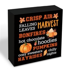 Fall Decor Sign With Seasonal Elements Autumn Wooden Sign Farmhouse Home Decor