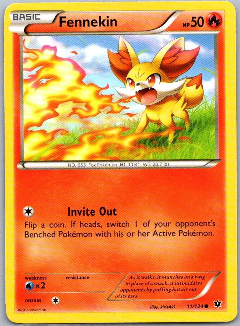 Fennekin (11) 11/124 XY - Fates Collide Common Normal NM