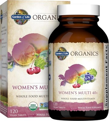 Garden of Life Organics Women's Multi 40+ 120 Tablets, NEW Exp 06/2027+