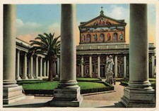 St. Paul Outside the Walls Basilica Rome Italy Vintage Postcard