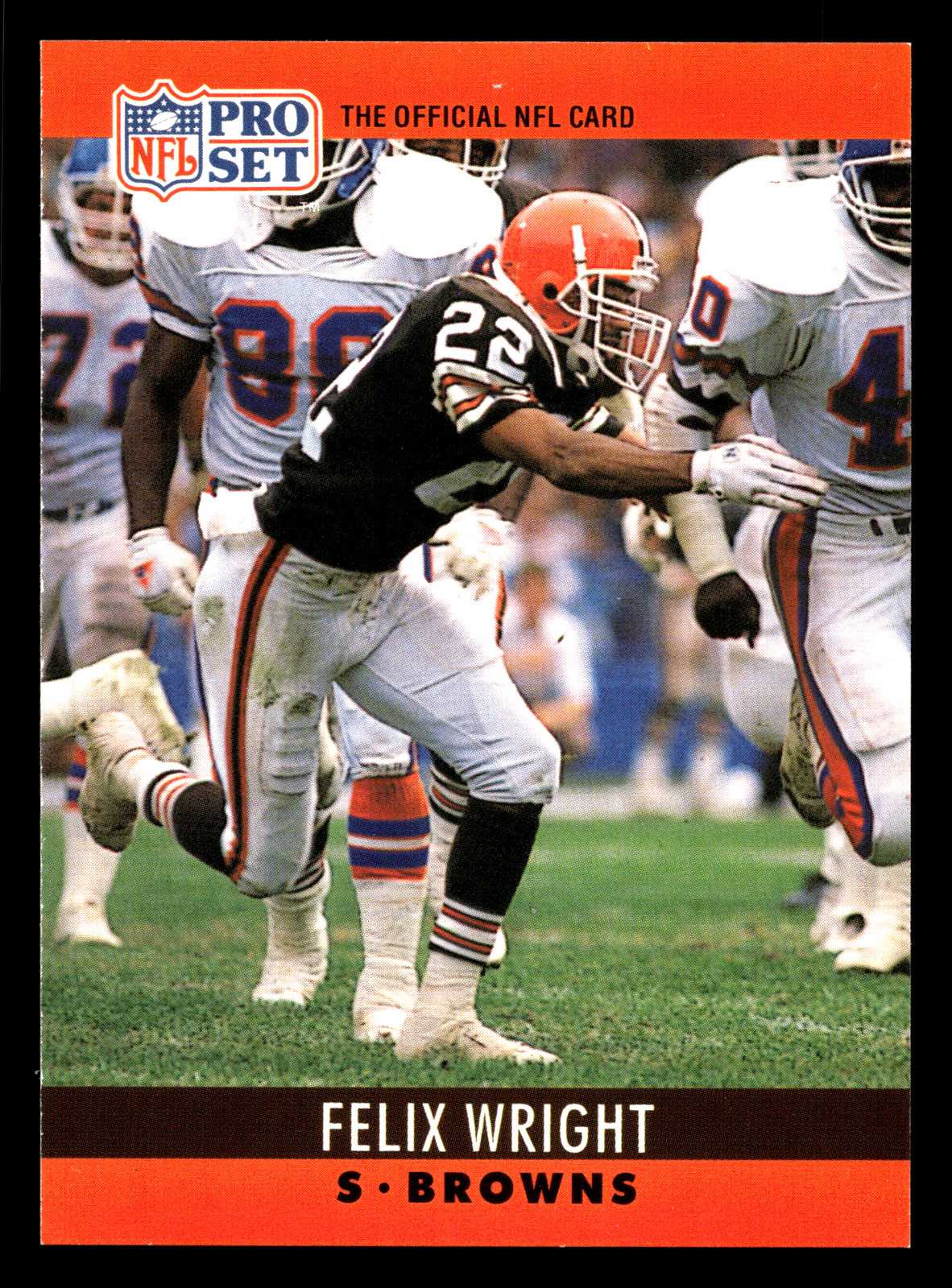 Felix Wright 1990 Pro Set #76 Cleveland Browns NFL Football Card