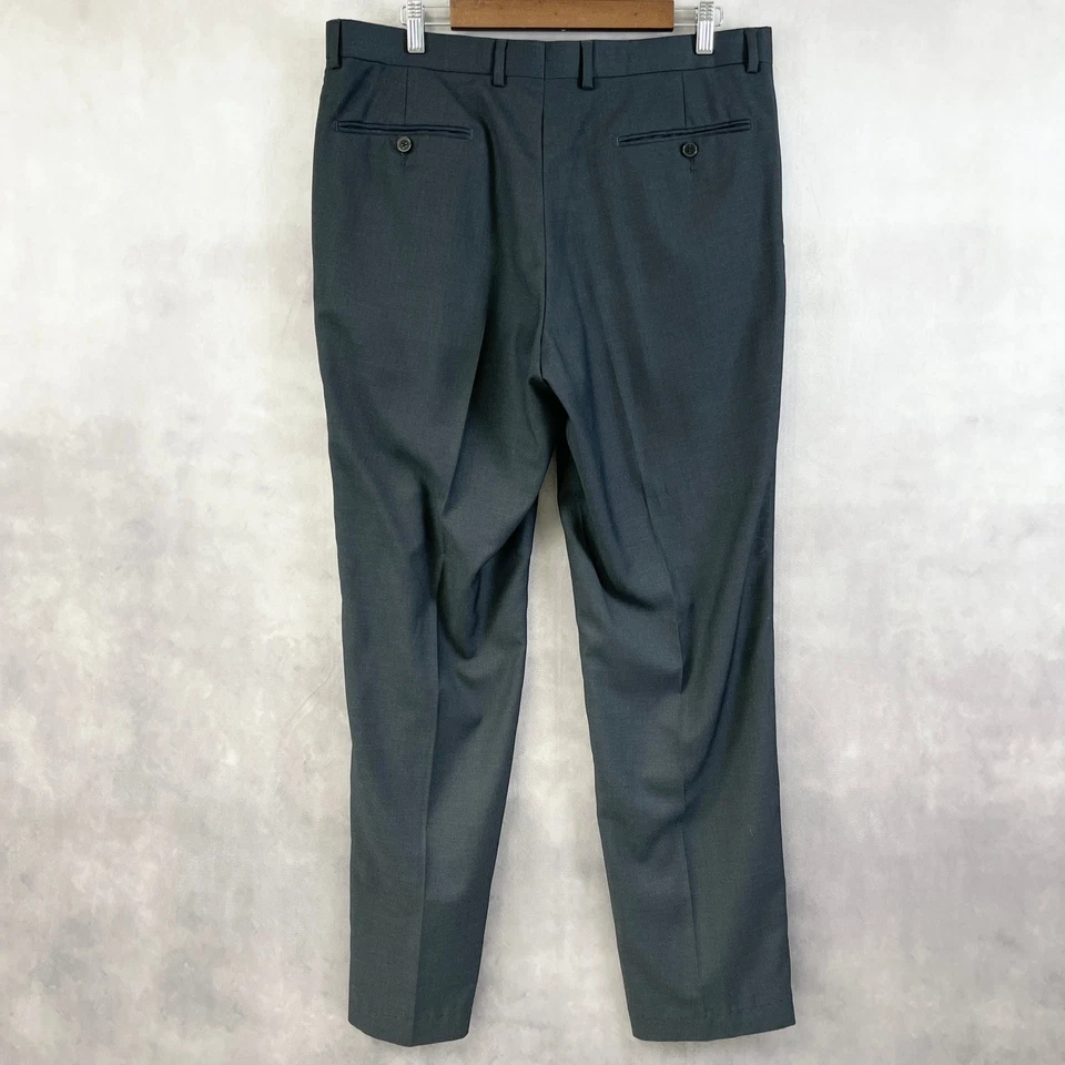 Gino Valentino Milano Mens Wool Blend Suit Charcoal Italy Classic 42R/36R SB-2 - Image 4 of 4