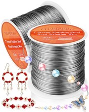 656FT 0.45Mm 7 Strand Stainless Steel Beading Wire, 2 Rolls Nylon Coated Jewelry