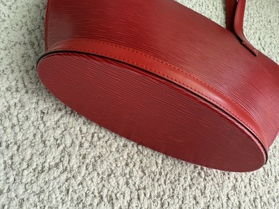 Authentic Louis Vuitton Red Epi Leather Saint Jacques PM Castillan