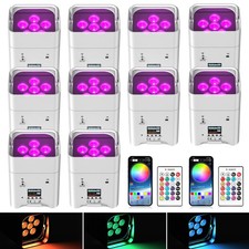 10pcs Wireless LED stage Uplight 6X18W RGBWA UV Rechargeable Par Light w/Remote