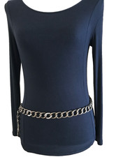Women's Chain Belt XS-S Gold Heavy Metal Chunky Jeweled Biker Punk Ladies