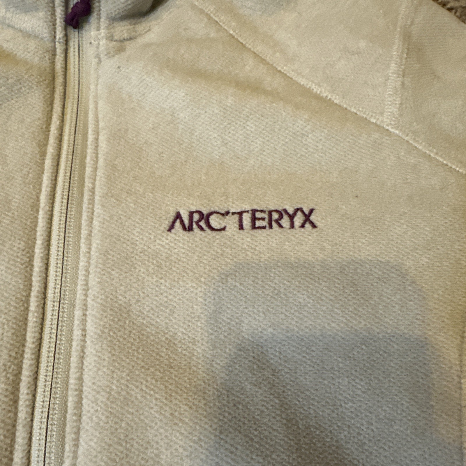 ARC'TERYX Giacca donna ARCTERYX Polartec vintage beige viola pile zip taglia S P