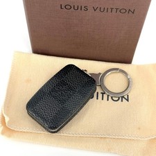 LOUIS VUITTON M66123 Damier Graphite Astropill Key Ring Charm Used With Box